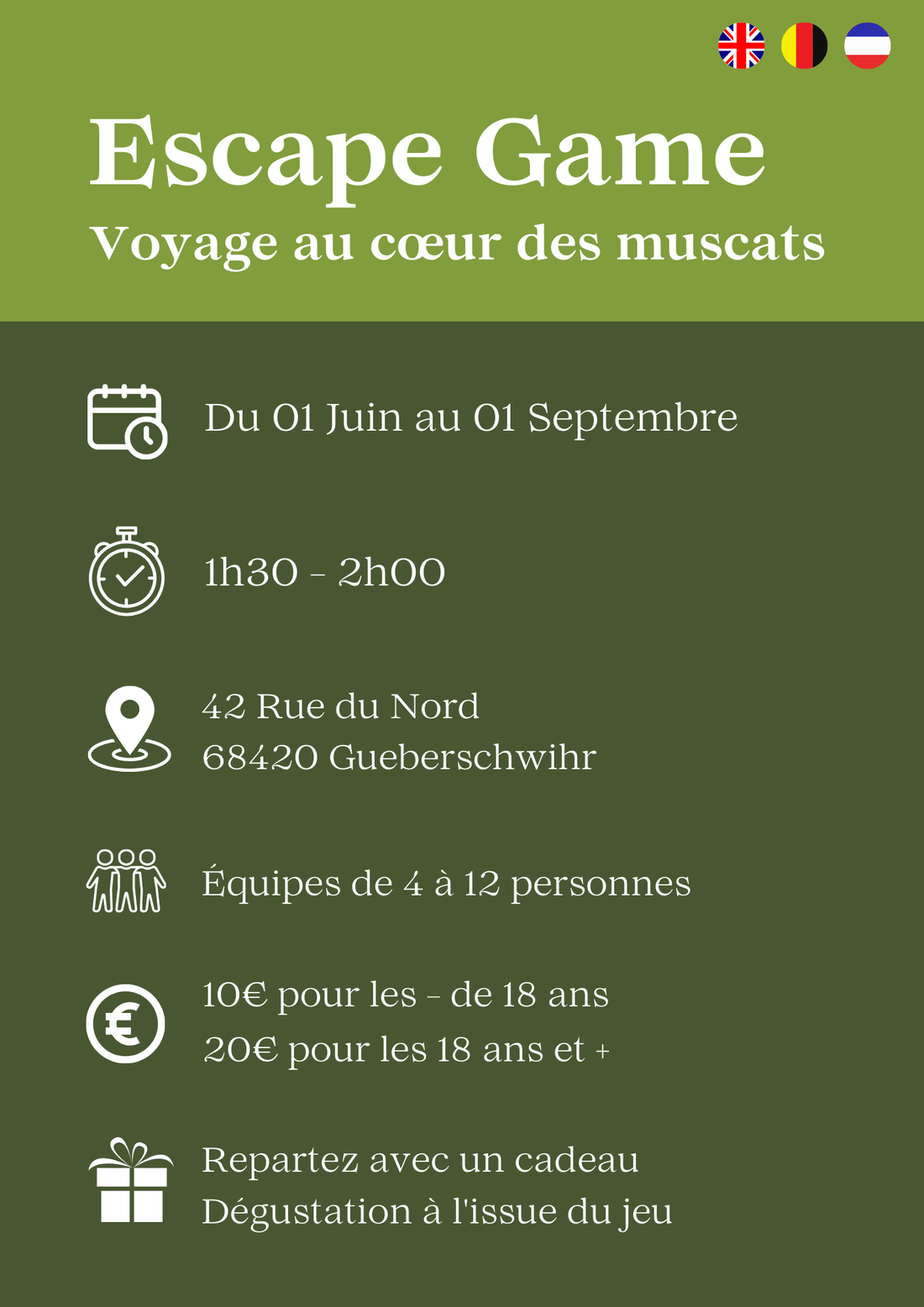 Escape Game - "Voyage au cœur des Muscats"